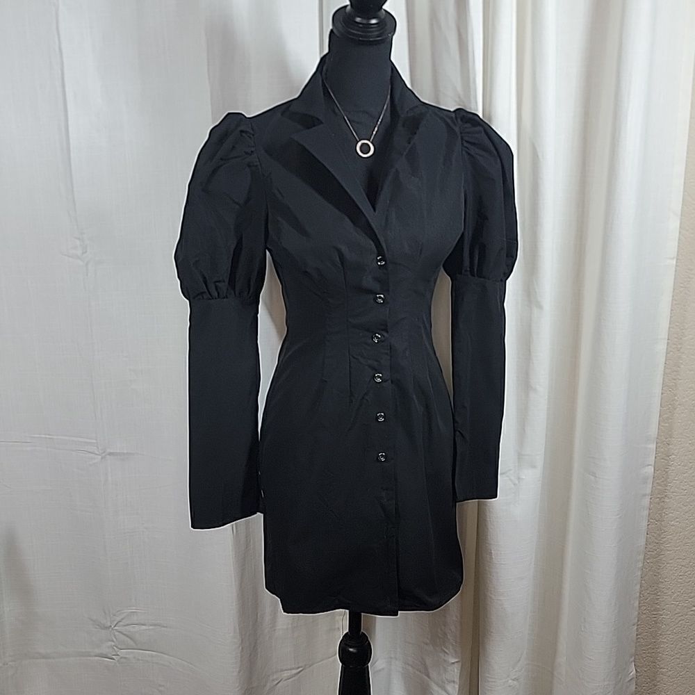 She is Victorious Mini Black Shirt Dress - Picture 3 of 12